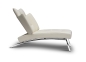 Preview: Chaiselongue Leder Creme Beige